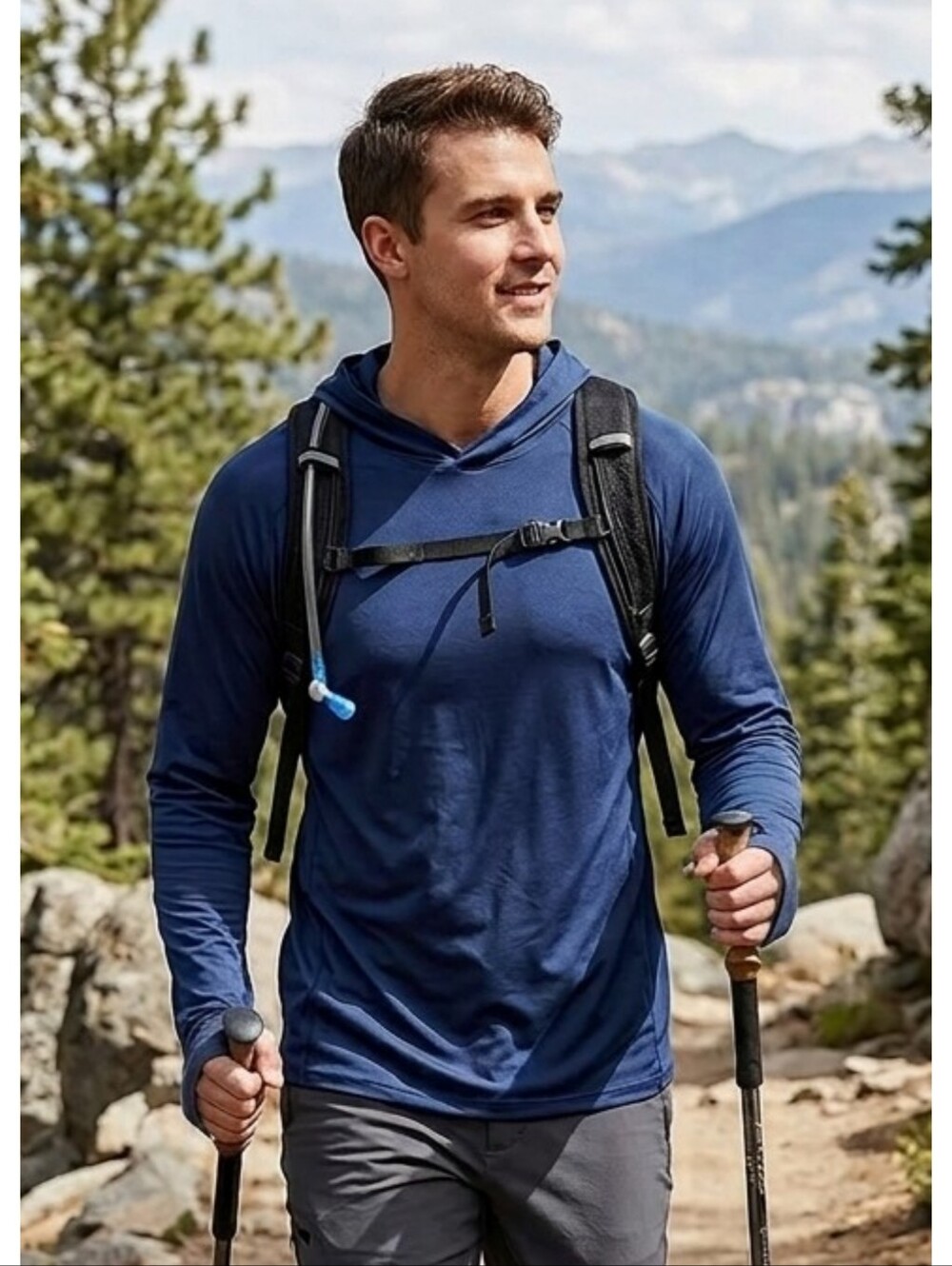 TACVASEN Hiking shirt Navy Blue Size XL